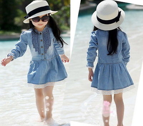 2016 Summer Hot selling Baby Kids Girl 2 8Y Blue