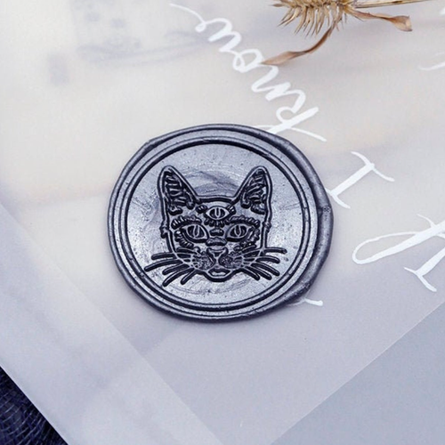 Three Eyes Cat Metal Stamp / Wedding Wax Seal Stamp