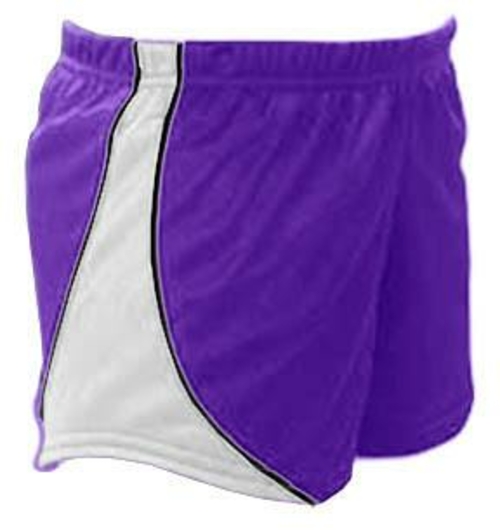 Pizzazz 6400 -PURWHT-AXL 6400 Adult Fusion Mesh Short, Purple with