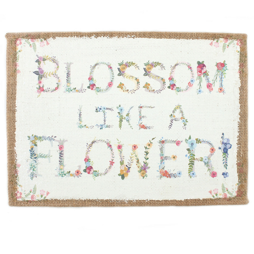 Blossom Hessian Wall Sign