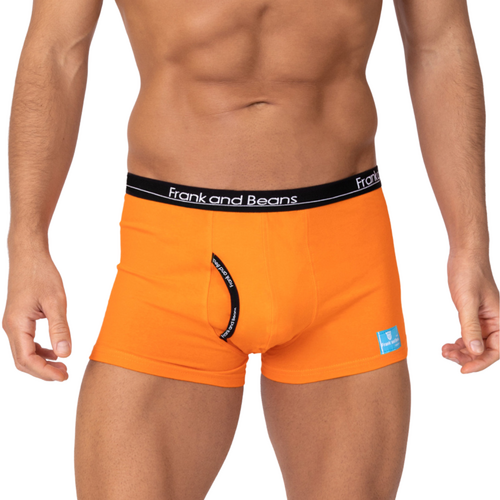Mens Boxer Briefs Cotton Trunks Orange