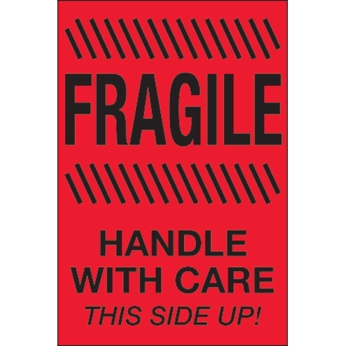 Tape Logic DL1187 4 x 6 in. - Fragile - Handle with Care - This Side U