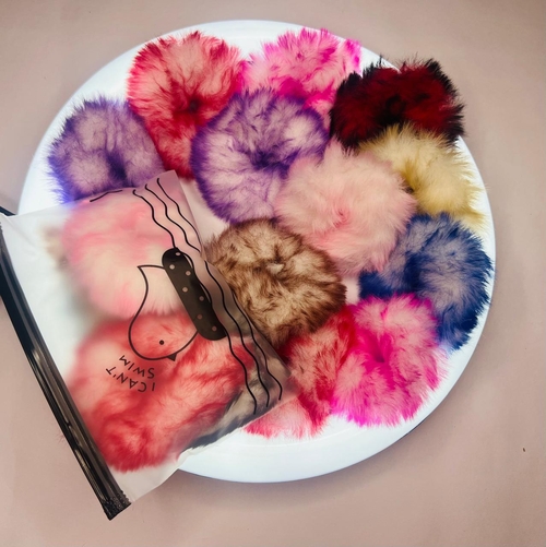 Printed Tie Die Fur Scrunchies Tie Stylish Hair Band PACK OF 12