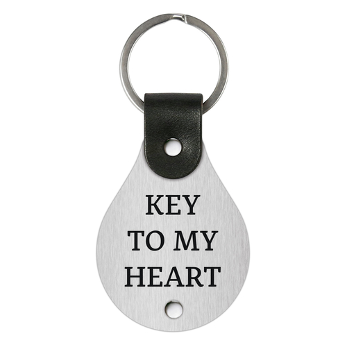 Leather keychain with engraving – Key to my heart
