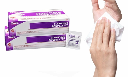 Dukal Premoistened Cleansing Towelettes. Case of 1500 Cleansing Wipes