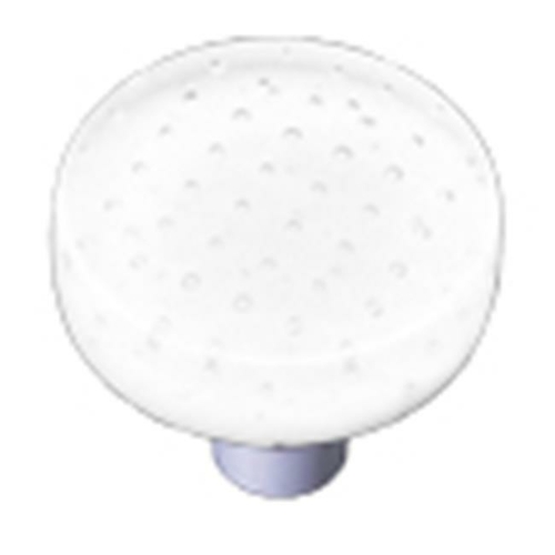 Hot Knobs HK1211-KRB Bubbles White Round Glass Cabinet Knob - Black Po