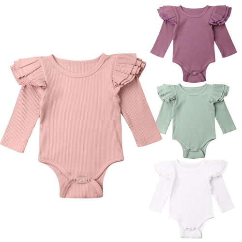 0 24M Newborn Baby Girl Bodysuits Long Sleeve