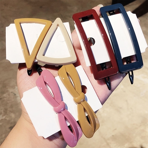 New Women Girls Cute Bow Circle Triangle Rectangle