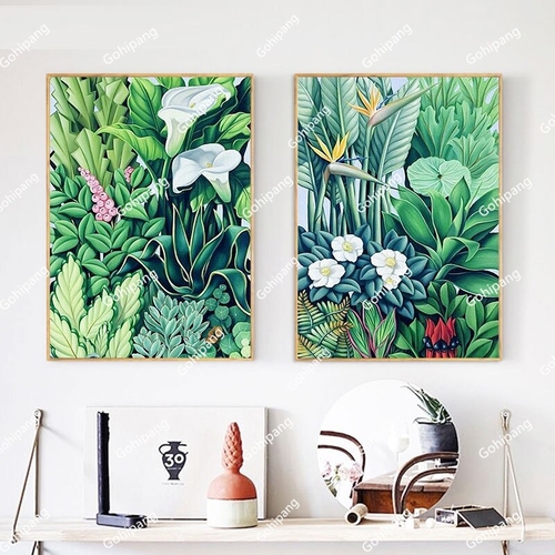Flower Poster Modern Abstract Green Plant