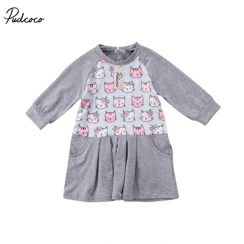 Kids Baby Girls Cartoon Kitten Bunny Long Sleeve