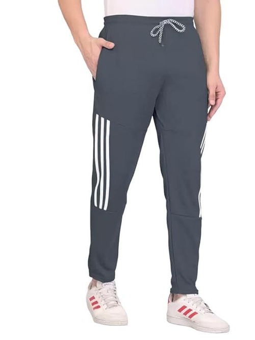 Main Men's Dark Grey Lycra Full Elastic Sport Wear Stretchable Track Pant image