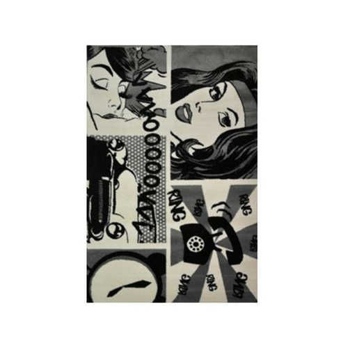 Pop Art Toon B And W Rug