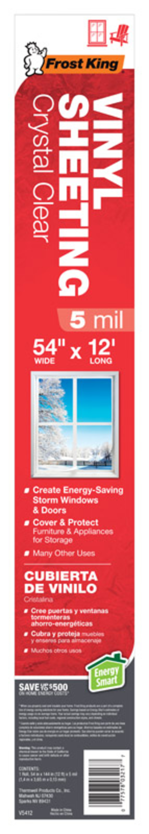 Frost King 5004635 Clear Vinyl Sheeting Roll for Door & Windows, 1