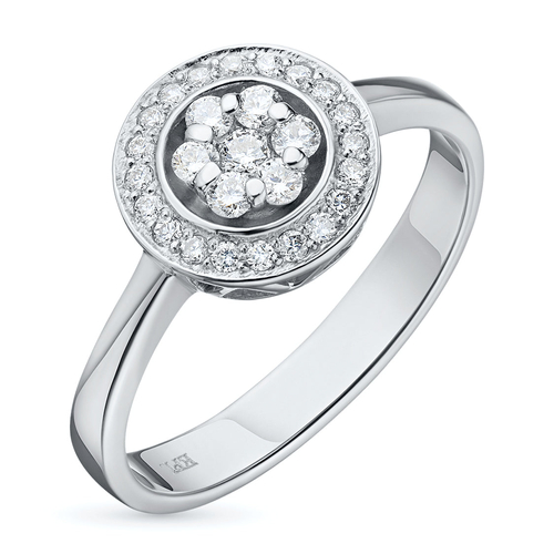 Sterling Silver Ring with 27 Round-Cut Lab-Created Diamonds 0.196