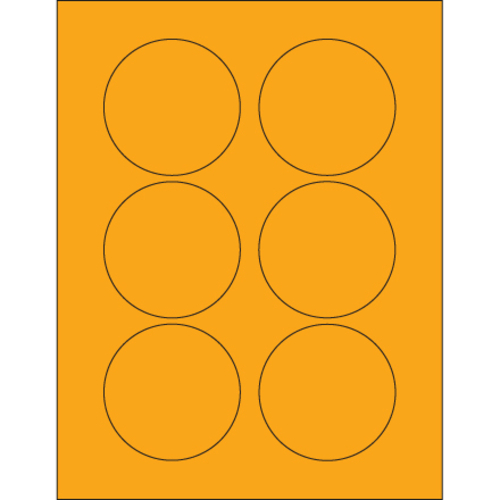 Tape Logic LL195OR 3 in. Fluorescent Orange Circle Laser Labels - Pack