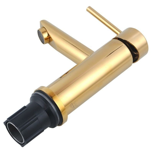 Yellow Gold Color Basin Mixer Tap Faucet Solid Brass Chrome