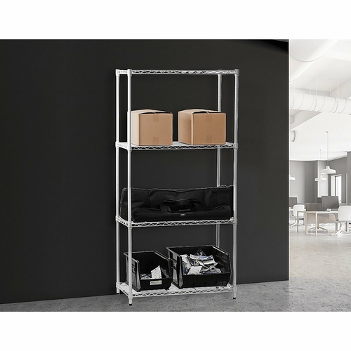 Modular Chrome Wire Storage Shelf 180 x 90 x 45cm Steel Shelving
