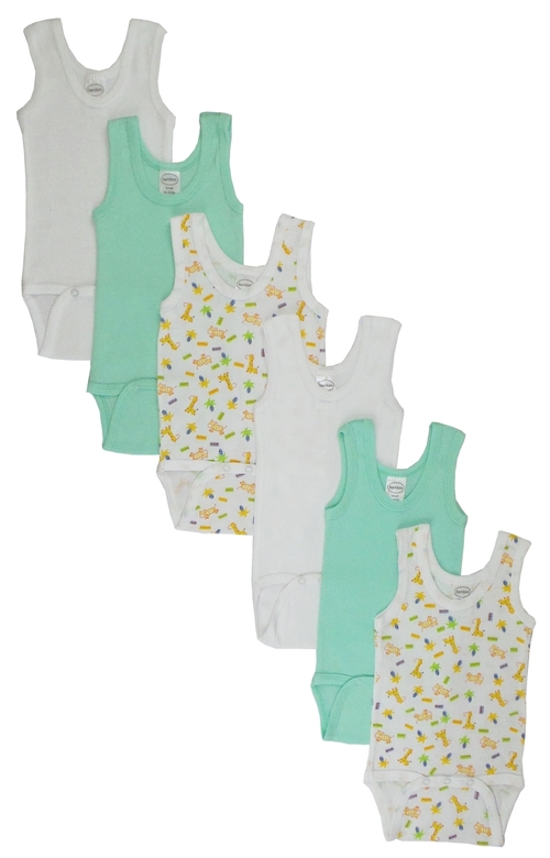 Bambini CS-109-109 Boys Printed Tank Top with Printed, White & Blu