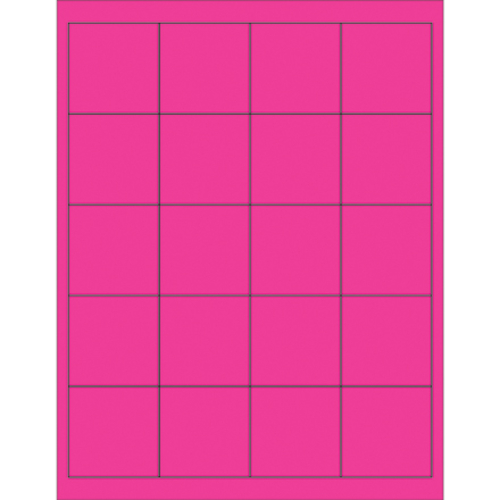 Box Partners LL172PK 2 x 2 in. Fluorescent Pink Rectangle Laser Labels