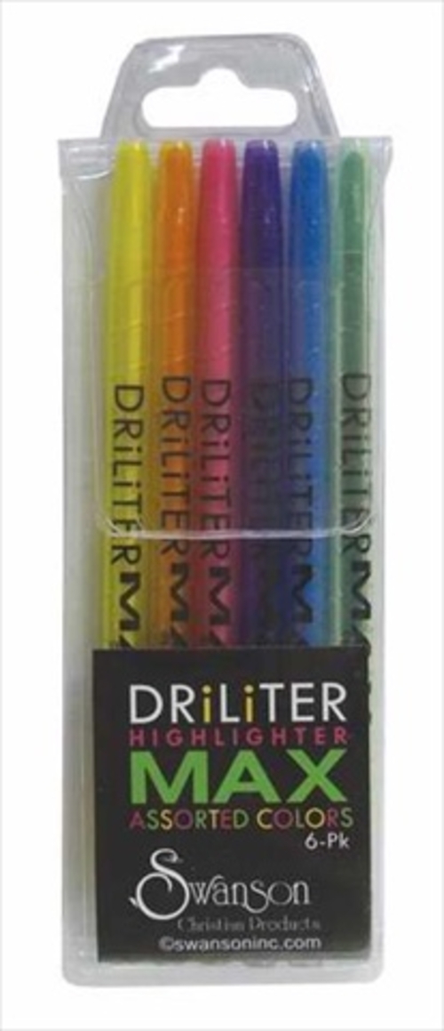 Swanson Christian Supply 41351 Highlighter Driliter 6 Asst Colors Per 