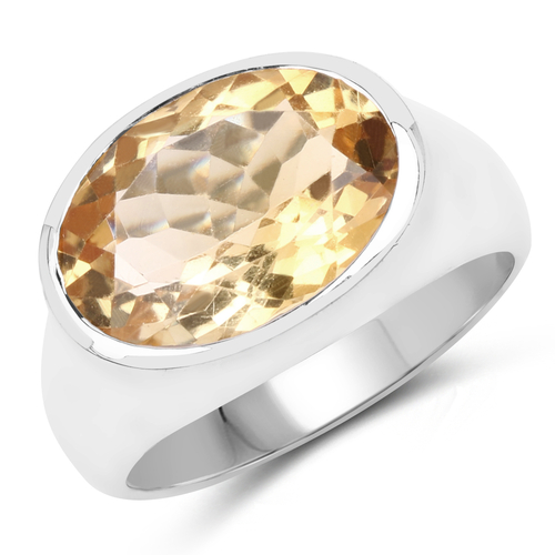 4.25 Carat Genuine Citrine .925 Sterling Silver Ring