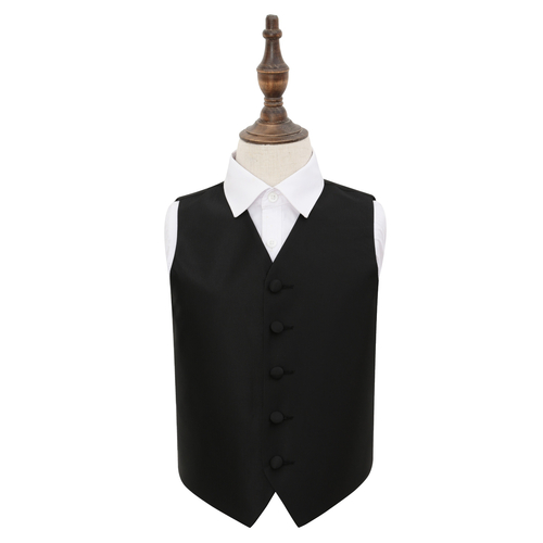 Solid Check Waistcoat - Boys - Black, 26'