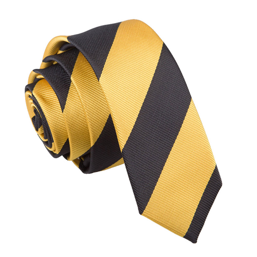 Striped Skinny Tie - Yellow & Black