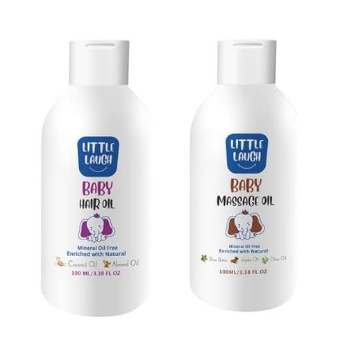 Combo - Baby Hair Oil & Massage Oil - 100ml Each - Gentle and