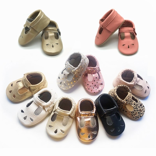 100% Genuine Leather White Baby Moccasins Shoes