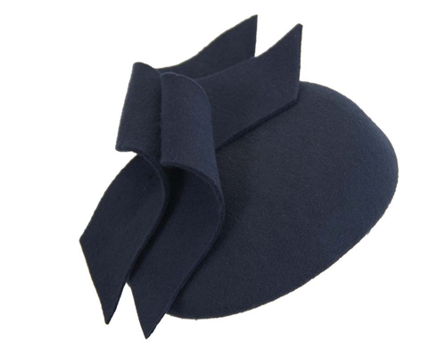 Modern navy winter felt pillbox