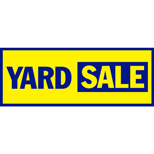 Hy-Ko 5992722 18 x 48 in. English Yard Sale Plastic Banner - Yellow & 