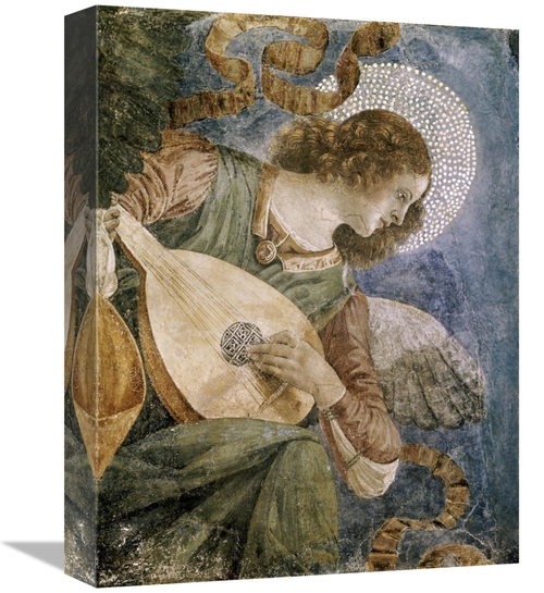 Global Gallery GCS-281932-16-142 16 in. Music Making Angel with Lute A
