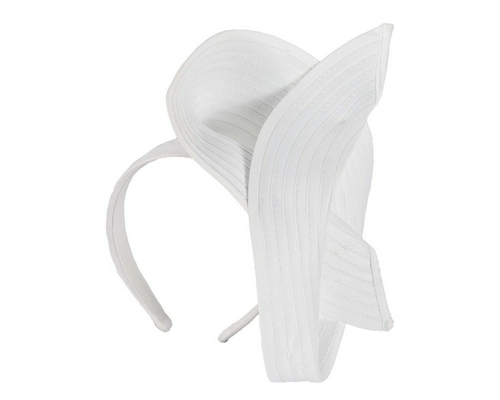 White swirl fascinator