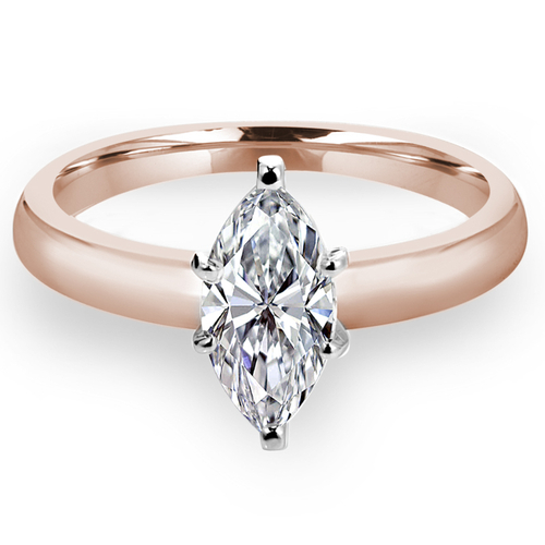 Majesty Diamonds MD190479-9 0.5 CT Marquise Diamond 6-Prong Solitaire 