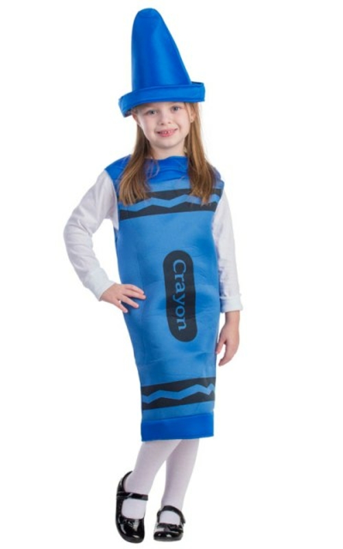 Dress Up America 597-M Blue Crayon Costume, Medium - Age 8 to 10
