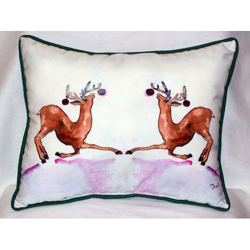 Betsy Drake HJ306 Dancing Deer Large Indoor & Outdoor Pillow 16 x 20