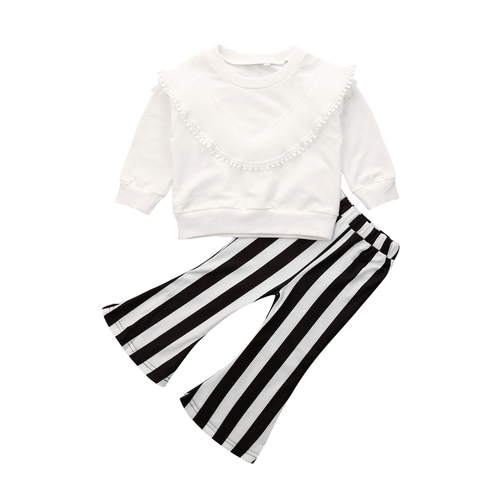 2Pcs Toddler Baby Girls Clothes Sets Long Sleeve