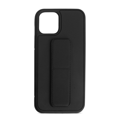 PU Leather Hand Grip Kickstand Case with Metal Plate for iPhone 12 /