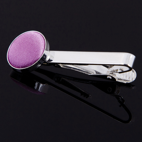 Plain Satin Tie Clip - Lilac