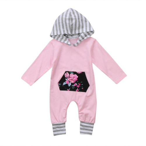 Newborn Toddler Infant Boys Girls Floral Hodded