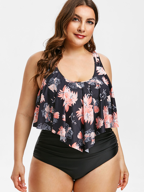  Plus Size Floral Print Padded Women Set