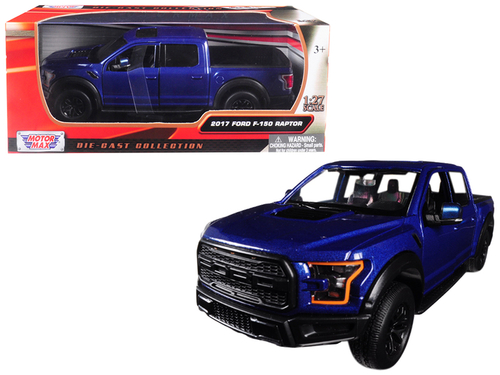2017 Ford F-150 Raptor Pickup Truck Blue with Black Wheels 1/27