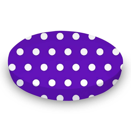 SheetWorld Fitted Round Crib Sheet - 100% Cotton Woven - Polka Dots