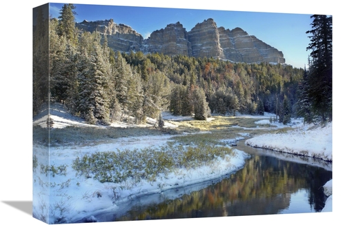 Global Gallery GCS-452084-1216-142 12 x 16 in. Snow Lined River Flowin