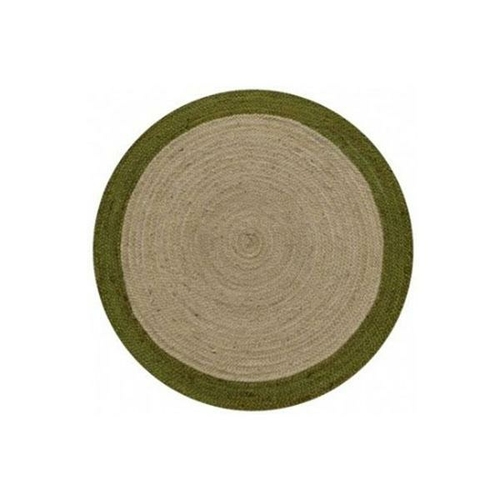 Dot Border Green Grass Round Rug