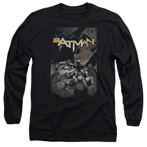 Trevco BM2663-AL-3 Batman One-Long Sleeve Adult T-Shirt, Black - L