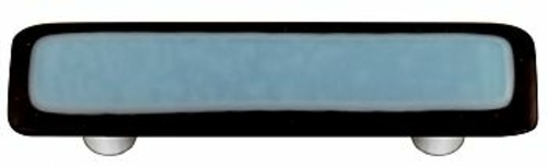 Hot Knobs HK5005-PA Black Border with Powder Blue Rectangle Glass Cabi