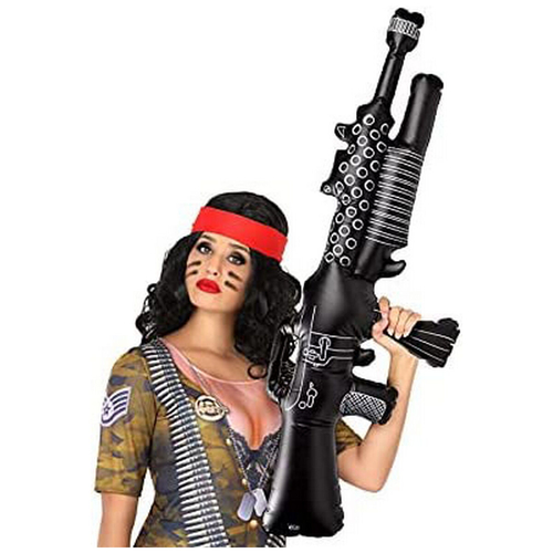Military Machine Gun Inflatable Black 110 cm