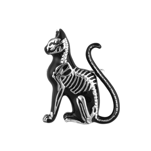 Cat Pin Feline Skeleton