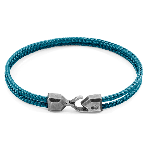 Ocean Blue Cromer Silver and Rope Bracelet